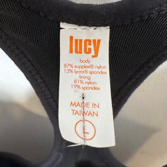 Lucy Black Athletic Tank top size large - Picture 2 of 6